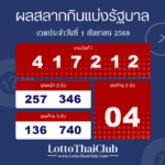 ตรวจสลากกินแบ่งรัฐบาล งวดประจำวันที่ 1 กันยายน 2569
